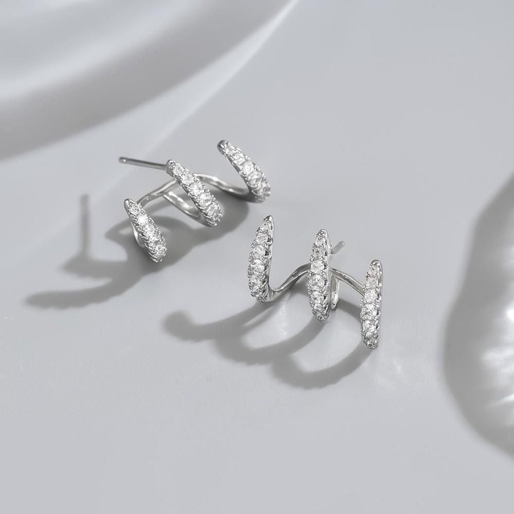 Strass oorbellen met klauwtjes voor dames, lichte luxe oorbellen met zirkonia voor vrouwen, trouwoorbellen