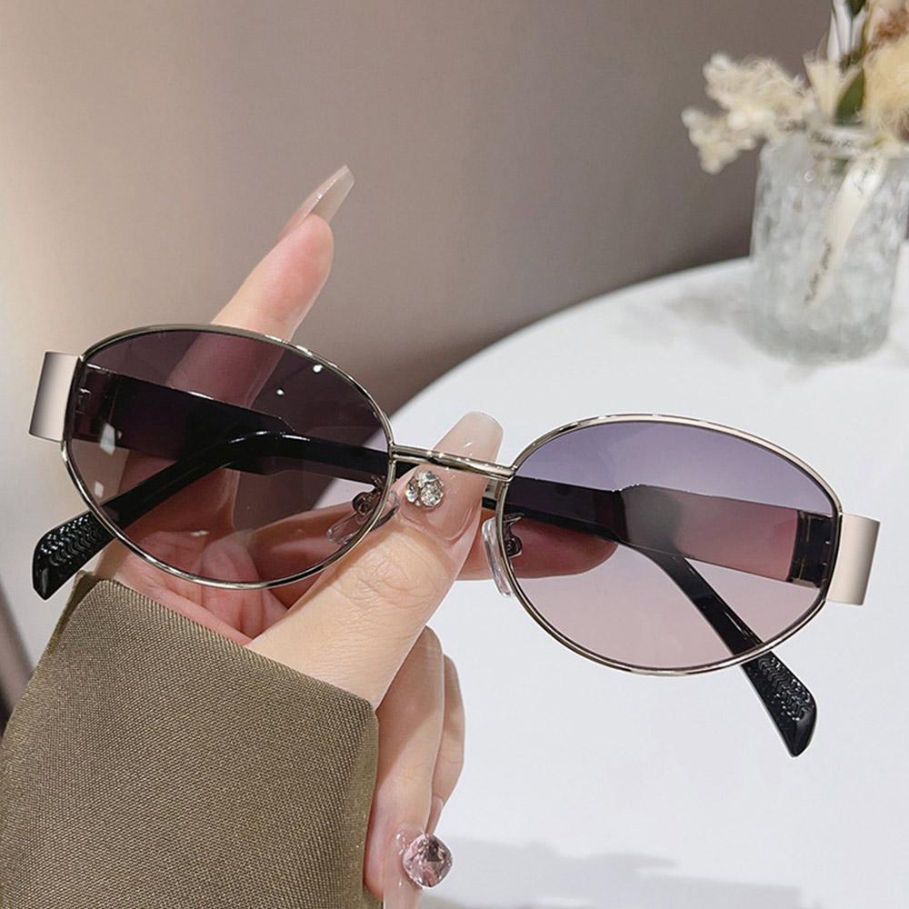 New Fashion Metal Frame Sunglasses For Women Men Vintage Oval Sunglasses Punk Sun Glasse Uv400 Protection Eyewear Classic Shades