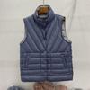 Women Light Weight Thermal Seamlessly Sleeveless Stand Collar White Duck Down Jacket All Match Reversible Chic Vest