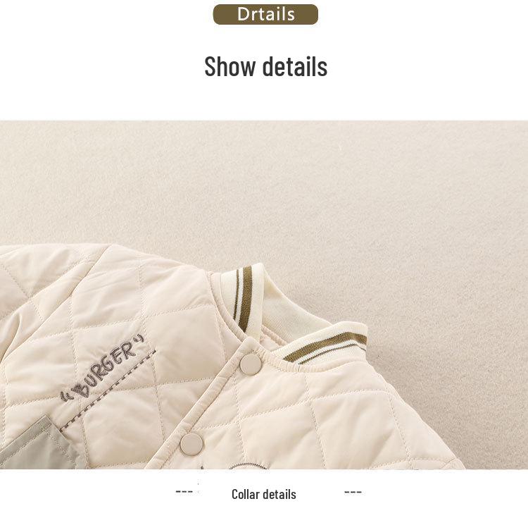 Baby Boys' Autumn/Winter Quilted Cotton Two-Piece Set: Warm Jacket and Pants