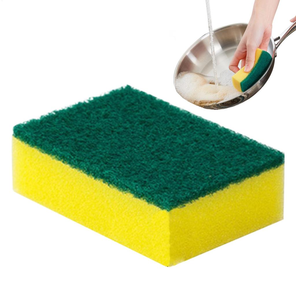 Sponges for Dishes Household Scrubbing Sponges for Kitchen Reusable Scrubber Brush Pads Cleaning Supplies for Pots Pans Cookware