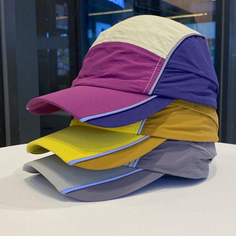 Women's 5-Panel Color Block Quick Dry Baseball Cap Summer Lightweight Breathable UV Protection Sun Hat