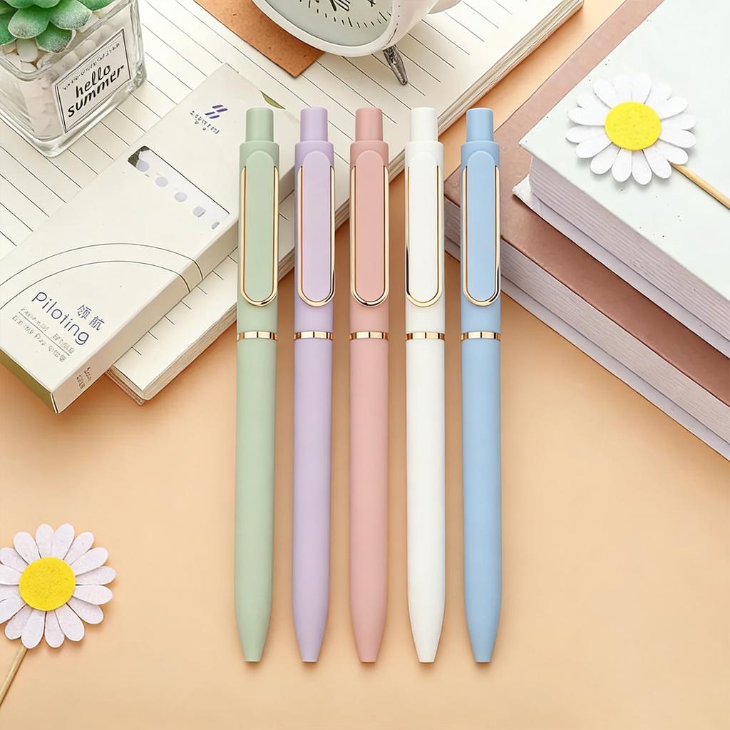 Quick-drying Black Gel Pen In A Colorful Macaroon Color Range. It Is A Quick-drying Writing Instrument Pen Suitable For Smooth Daily Writing.2ML