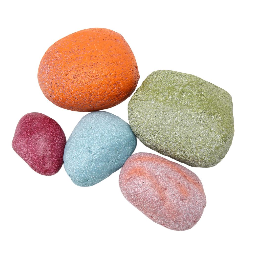 Aquarium Stones 5 Pieces Colorful Aquarium Decorative Stones, Colorful Gravel for Aquarium Rocks Aquarium Pebbles Vase Filler Gemstones Aquarium Rocks