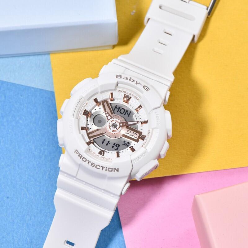 Casio Watch series-GABA 200 Meters Waterproof Quartz Movement Resin Strap Japanese and Korean Watch 55mm Same Style for Men GA-100CF-1A9&BA-110RG-7A