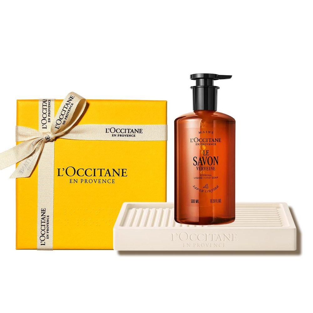 L Occitane [Gift] Shea Verbena Liquid Hand Soap 500ml Set (+Soap Tray)