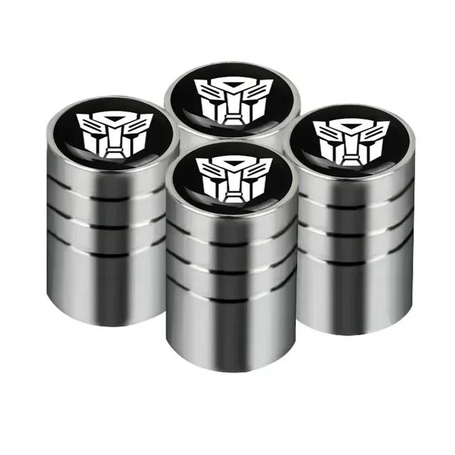 AAYQ1 4Pcs Car Tire Valve Stem Caps Transformers Emblem Car Wheel Tires Valves Tyre Stem Air Caps Airtight Cover Motorcycle Accessoire