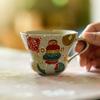 Year Of The Snake Flint Red Pure Hand-Painted Snake Walking Great Luck Tea Cup Gift Set
