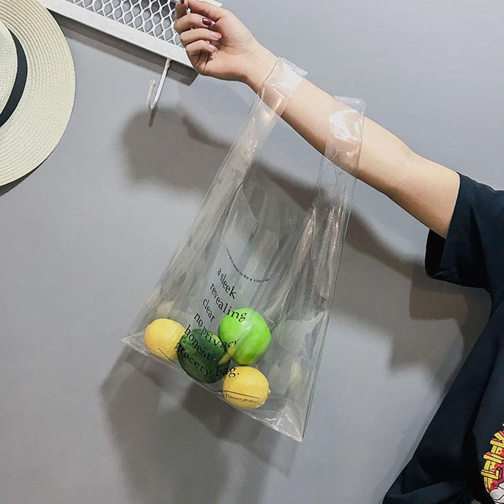 Stylish Us Large Clear Transparent Vinyl Plastic Shoulder Bag For Effortless Fashion