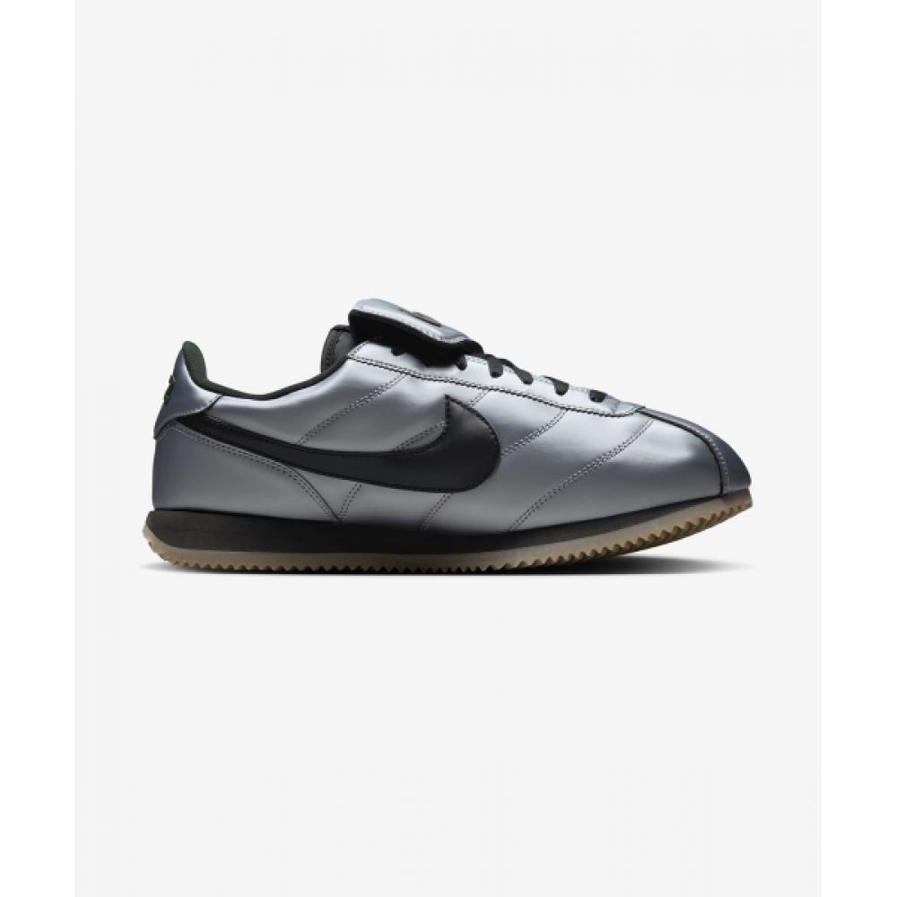 Nike Cortez Leather Se M   Metallic Cool Gray  Black  Sword Dark Brown Hq3490 099