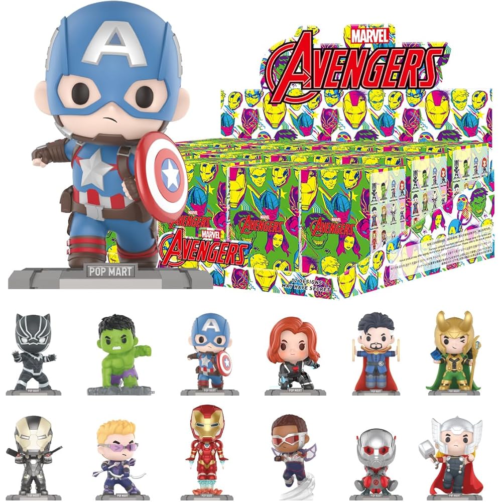 

Pop Mart Marvel Avengers Series Assorted Box 12 Pieces PVC Blind Box Figures Premium Toy