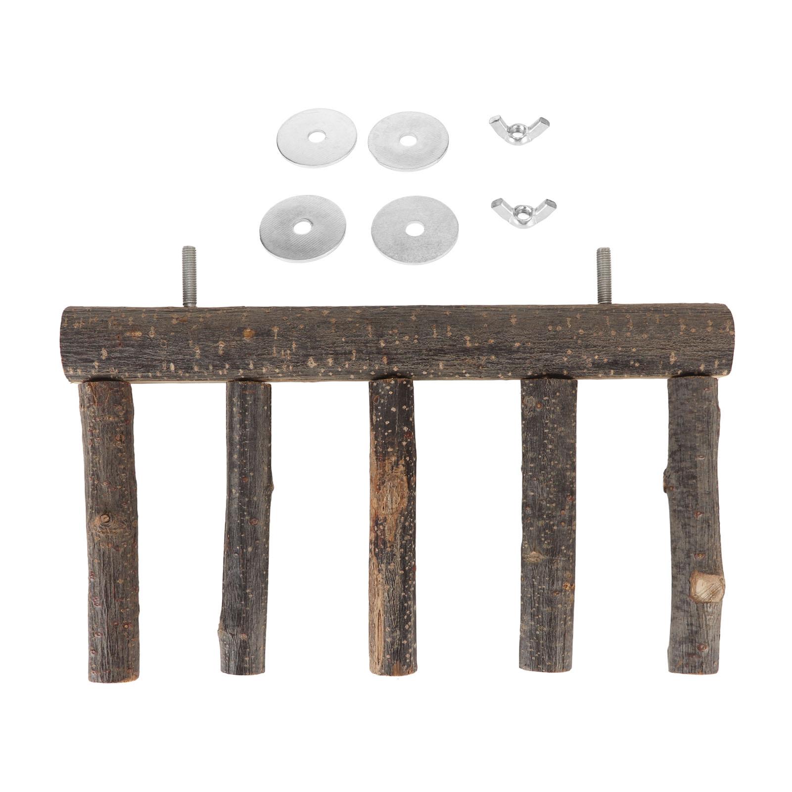 

Bird Wooden Ladder Grinding Claws Multi Step Ladder Parrot Perch Ladder for Small Medium Parrot 7