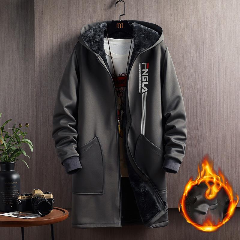 Autumn Winter Men's Coat Trench Coat Men Autumn Men's Plush Casual Jackets Trench Coat