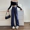 Workout Trousers Casual Pants Women High Waist Wide Leg Pants Breathable Striped Suit Pants  Female