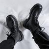 high top motorcycle boots for men luxury fashion genuine leather shoes party nightclub dress cowboy platform boot long botas man