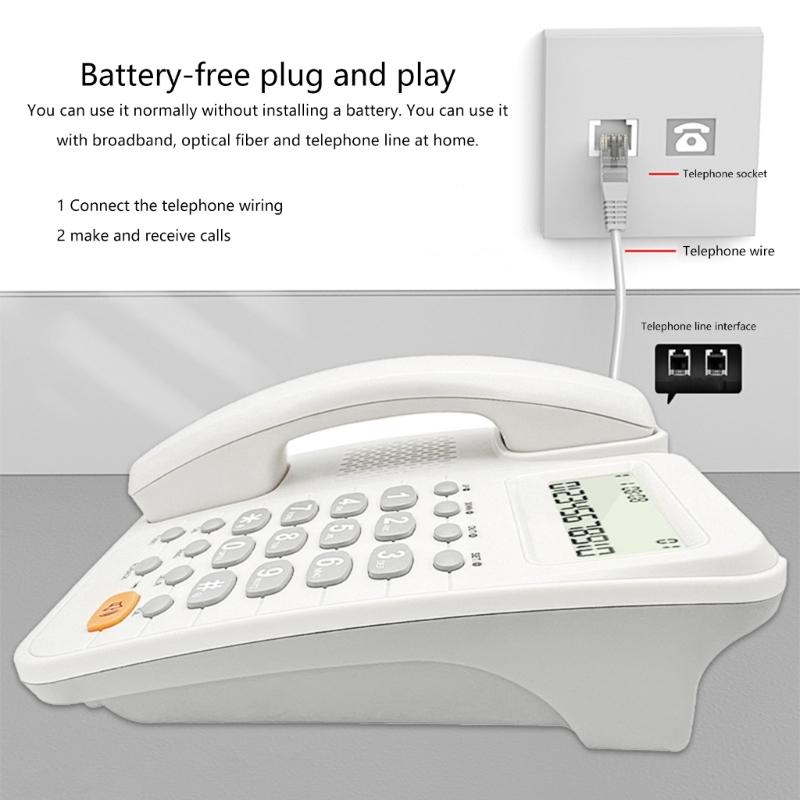 Business Office Landline Phone Telephone With Caller Display For Hotel Guest Room, Corded Telephone