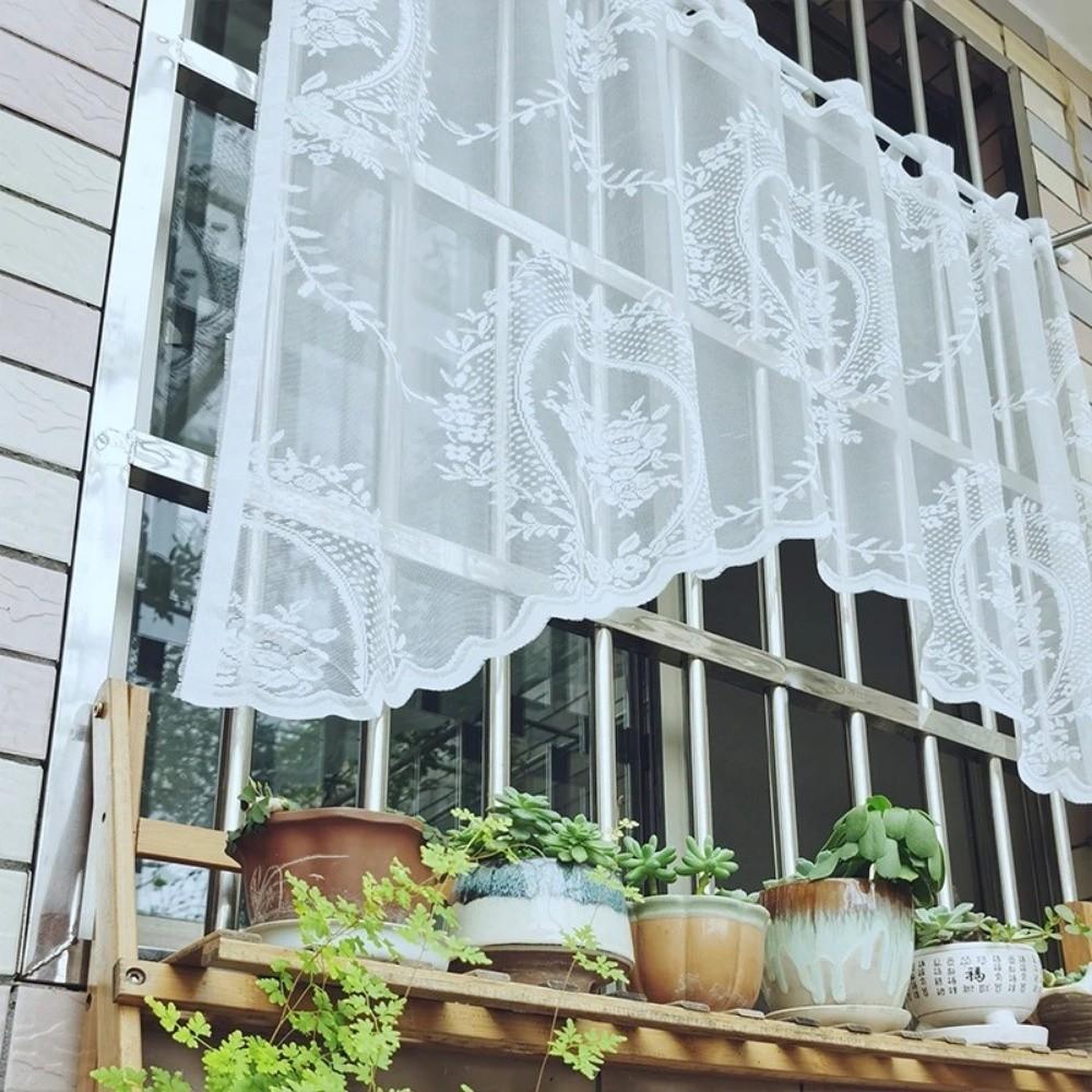 Lace Window Curtain Curved Partition Curtain Fashion Half Curtain  Window Scarf