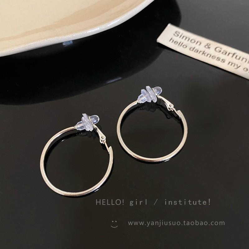 Double Layer Geometric Hoop Earrings - Women's Light Luxury Versatile Ear Cuffs, European & American Style, Exaggerated Circle Dangles Jewelry.