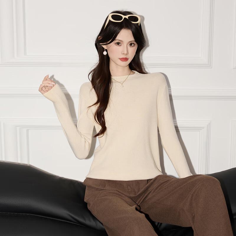 

Women s Soft Semi-High Collar Knit Sweater One Size