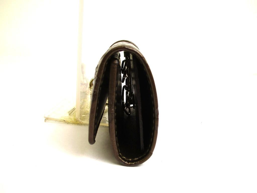 Authentic GUCCI GG Dark Brown Leather Heart Motif 6 Pics Key Chain #a961  Refurbished