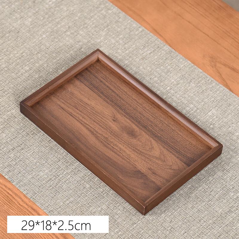MOLUONA Solid Walnut Wood Tea Serving Tray Set