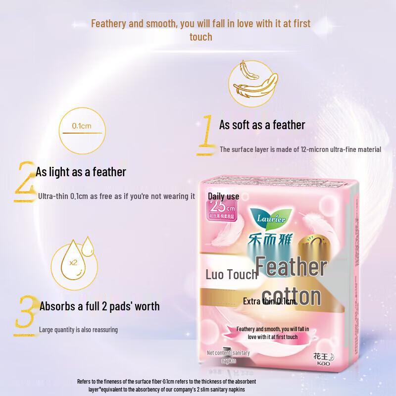 Kao Laurier Zero Sense Feather Touch Ultra Thin Winged Sanitary Pads