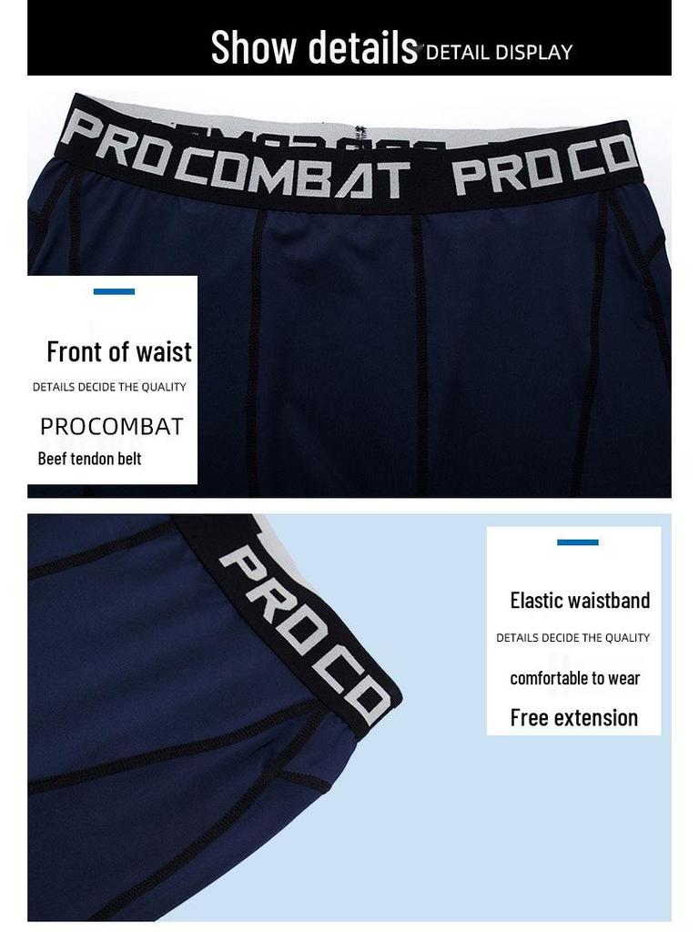 Men's Quick-Dry Compression Sports Pants: Tight, Breathable, High Elasticity for Basketball, Football, Running, and Fitness Training.