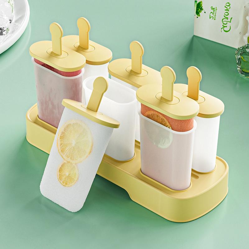 Ice Popsicle Maker Mold Set of 6 Reusable Easy Release BPA Free Silicone Freezer Tray for Healthy Homemade Snacks Cold Drinks