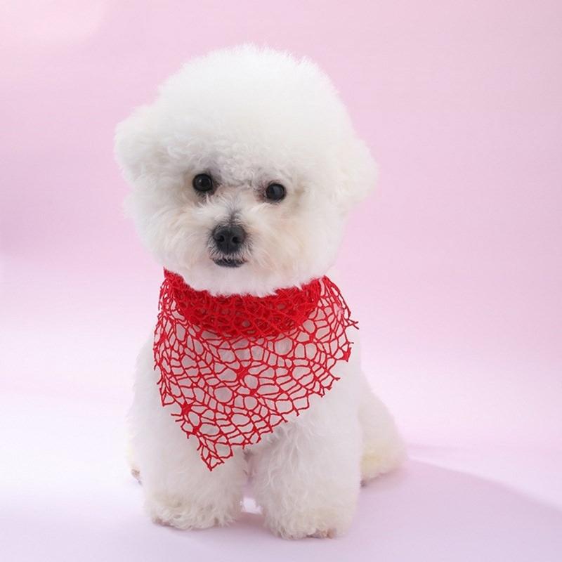 Halloween Pet Costume Dog Cats Neckerchief Cobweb Collar Scarf Pet Birthday Supply Dog Bandana Soft Triangular