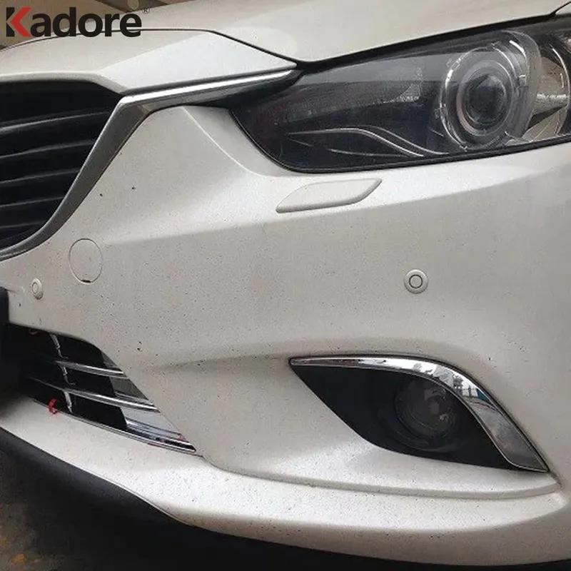 Front Fog Light Lamp Eyebrow Cover Trim For Mazda 6 Atenza 2013-2015 2016 Chrome Car Front Foglight Eyelid Strip Accessories
