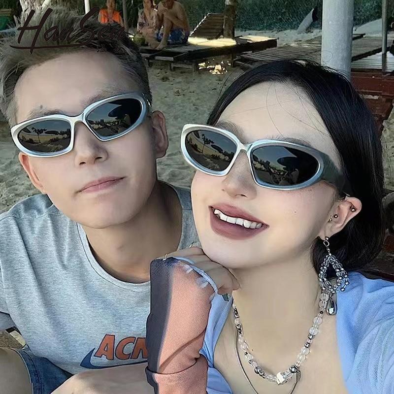 9PCS Fashion steampunk goggle sunglasses Y2K female men punk sun glasses shades eyewear Lady Rideing eyeglasses UV400