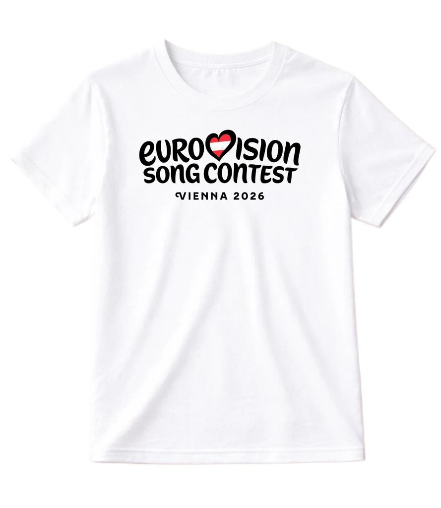 Nuovo logo Vienna Eurovision 2026 T-shirt Austria Song Contest 2026 Moda Primavera Estate Casual T-shirt Cotone Manica Corta