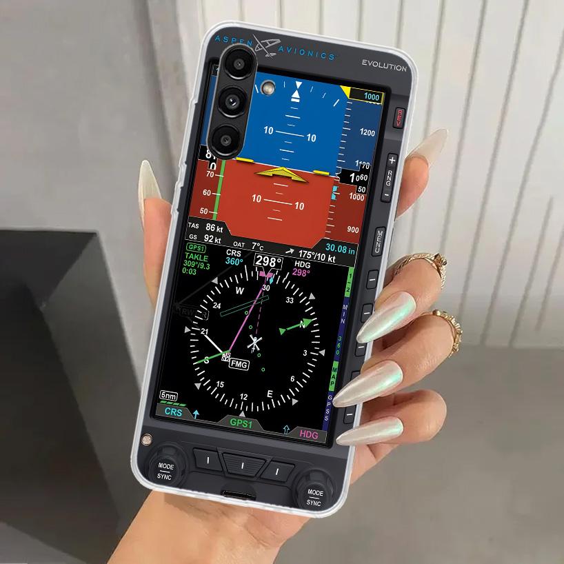 Aviation Aeroplane Helicopter Cockpit Instrument Phone Case for Samsung Galaxy A16 A26 A36 A56 A15 A25 A35 A55 A14 A24 A34 A54 A