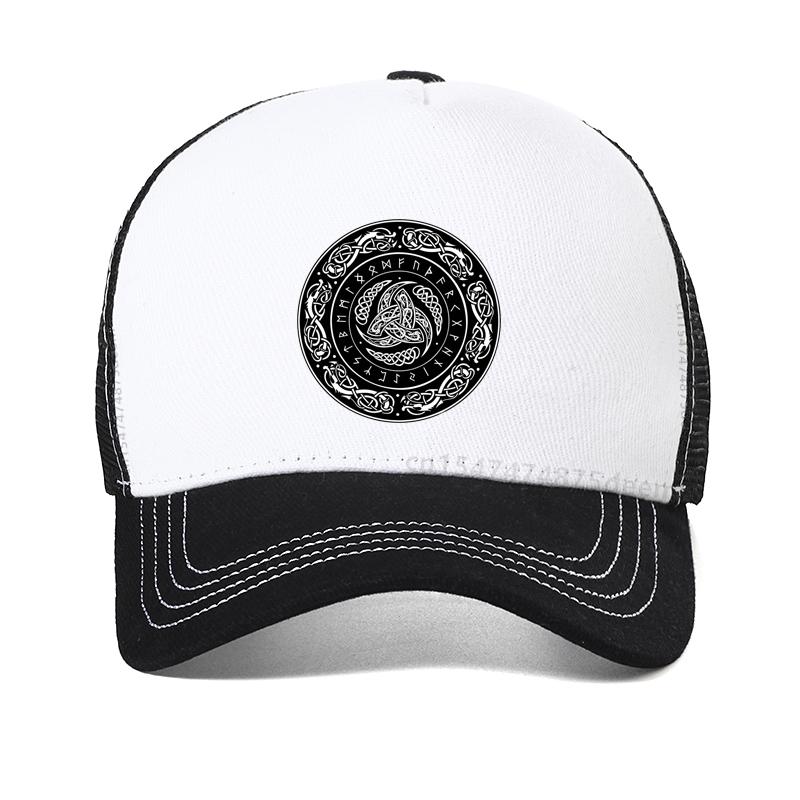 Vikings Ragnar Lothbrok Skullies baseball cap Triple Horn Of Odin Men hat Summer cool Mesh Men Women's Hip Hop Caps