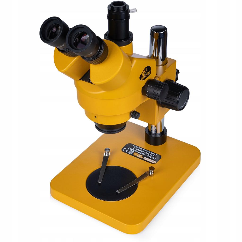 Rosfix Mikroskop Trinokularowy 7–45x Z Kamerą USB 5MP – Zestaw Do Inspekcji Elektroniki | Soczewka Barlow 0.5x | Oświetlacz LED 56x