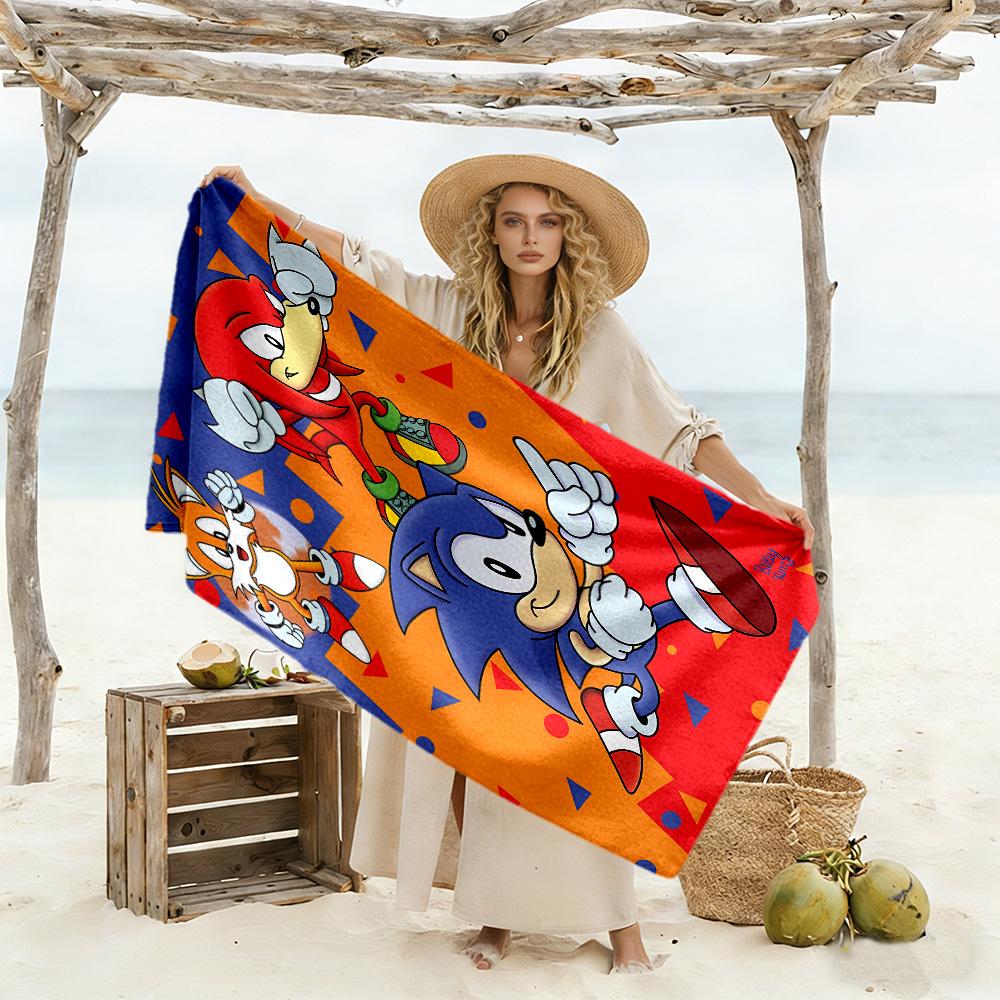 Sonic Durable Beach Towel Lightweight for Outdoor Daily Use Fashion Lovers Perfect Gift for Valentine's Wedding Birthday