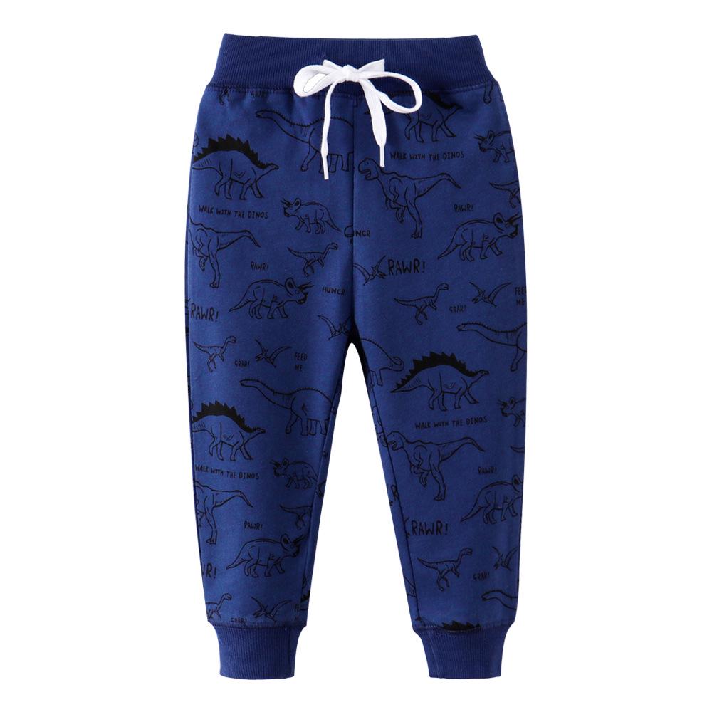 Dinosaur One-Piece Cotton Terry Sweatpants for Kids - Autumn/Winter Collection for Boys & Girls