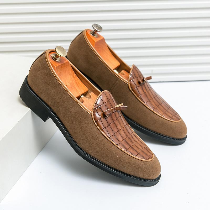 

Large size men s loafers fashion new business dress shoes trend retro one-pedal lazy shoes 38