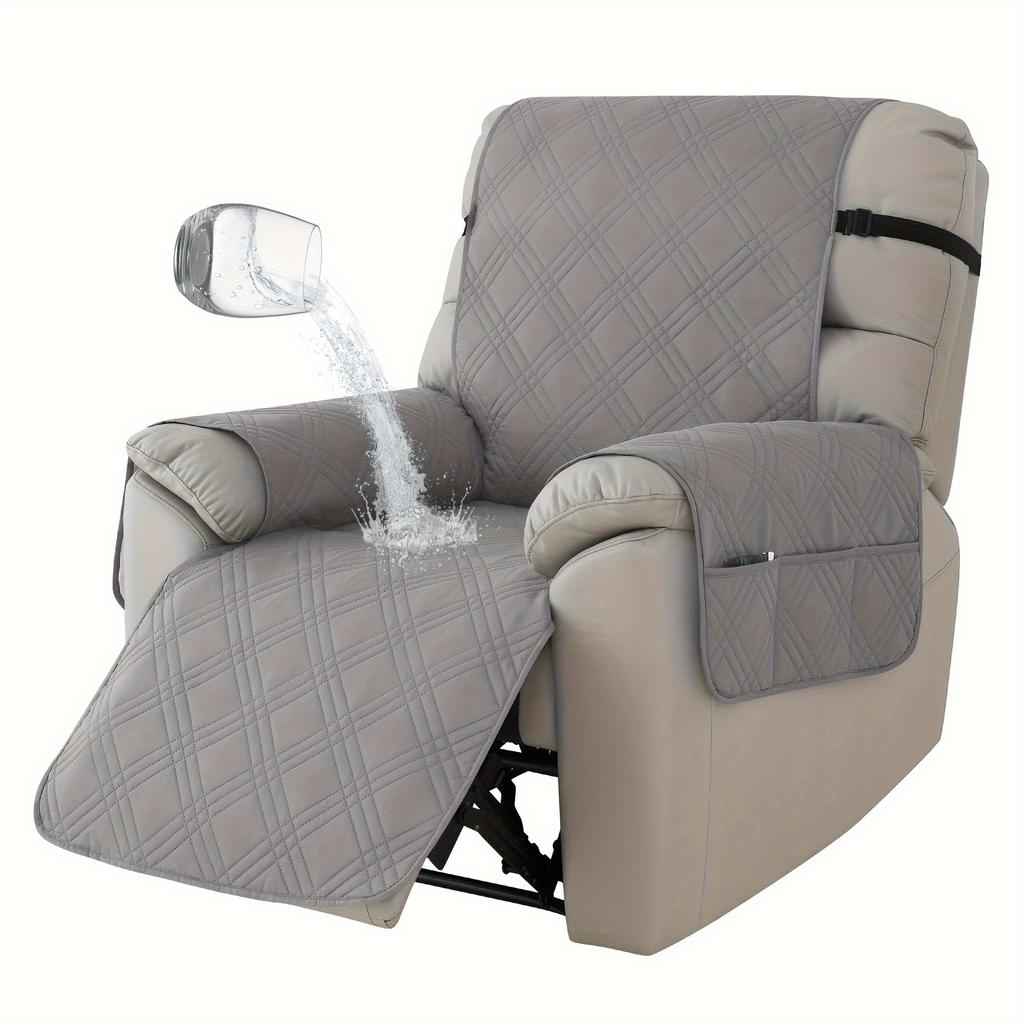 1pc Waterproof Recliner Cover, Pet Scratch-resistant Sofa Slipcover, Recliner Protective Cover, Suitable For Bedroom