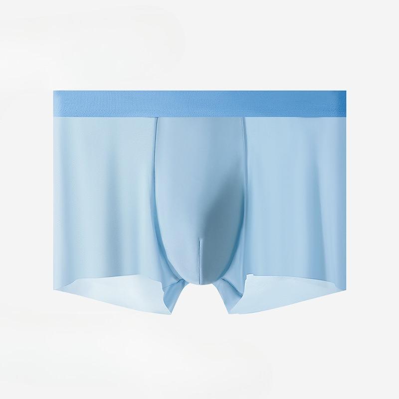 Plus Size Men's Summer Light and Thin 10a Antibacterial Crotch Breathable Ice Silk Seamless Briefs