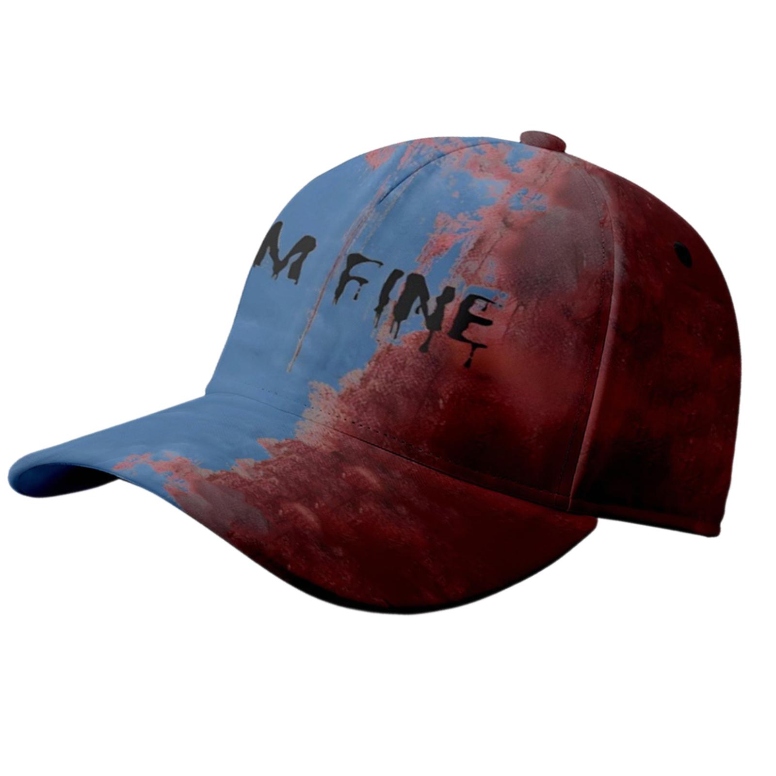 

Бейсболка на Хэллоуин с кровавым цветом, регулируемая бейсболка унисекс для тематической вечеринки на фестивале, костюм для косплея 11