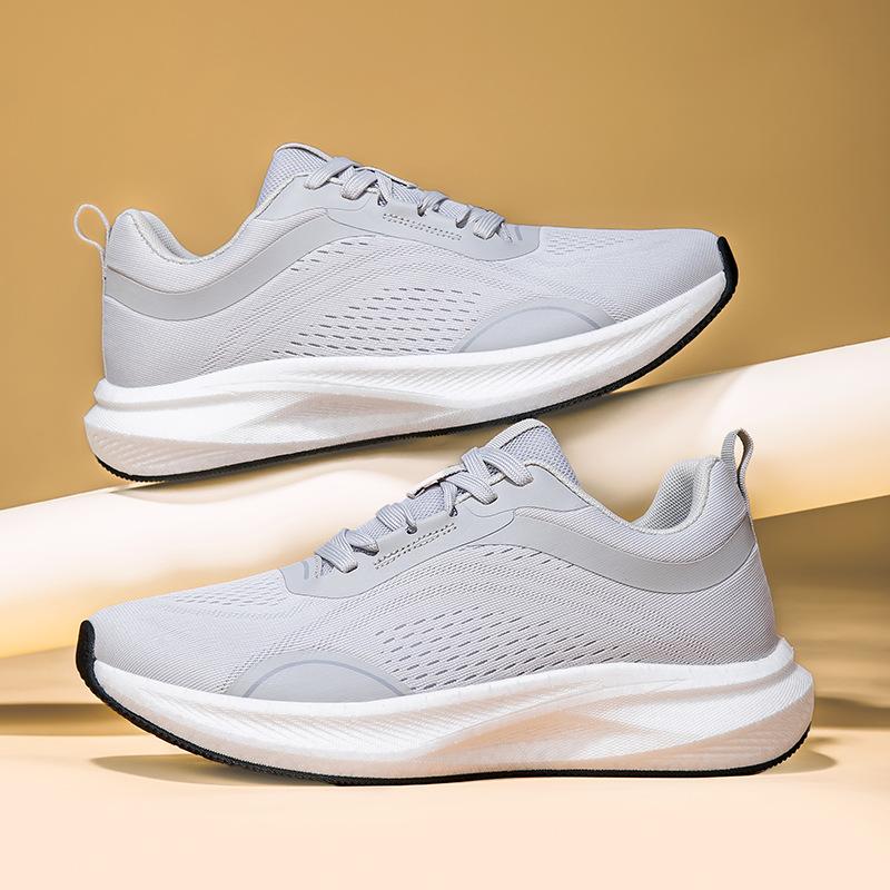 Black Running Shoes Fly-Woven Mesh Wide-Head Sneakers Men'S Wide Feet Wide Feet Big Foot Bones Fat Feet Wide Lasts