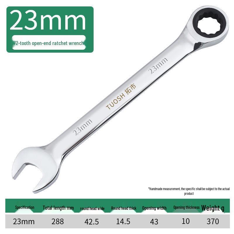 72-Tooth Dual-Ended Ratchet Wrench: Quick Spline, Bidirectional Multi-Function Auto Repair Tool Set
