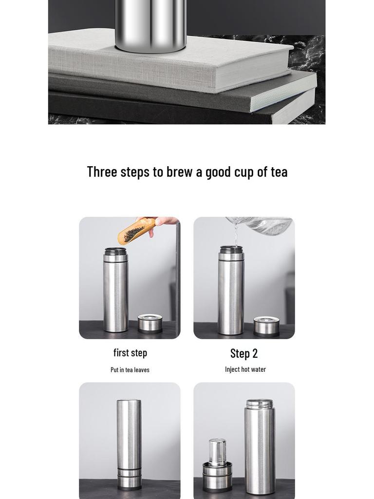 New 316 Stainless Steel Insulated Cup with Quick-Open Lid and Tea Separator