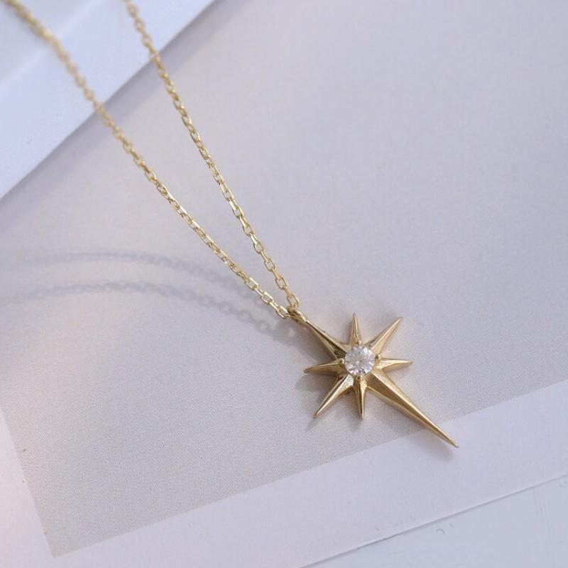 Fashion Geometric Star Pendant Necklace, Suitable for Women's Daily Leisure Fashion Accessories