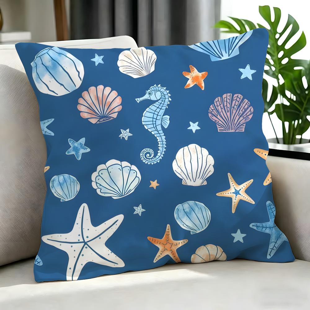 Art LLight blue ocean rippled Cushion Cover Cushion Cover Set Pcs x x x Pillowcase Decorative Sofa Home Decor