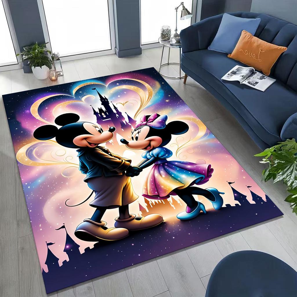 3D Tištěný Kreslený Koberec Minnie Mickey Mouse do Ložnice Obývacího Pokojí Pohovky Domu Rohožka Dekorace, Velký Dětský Protiskluzový Podlahový Koberec Dárek