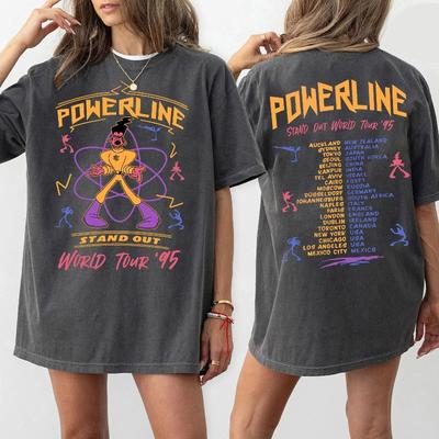 Retro A Goofy Movie Powerline Shirt Stand Out World Tour Tshirt Walt World Trip