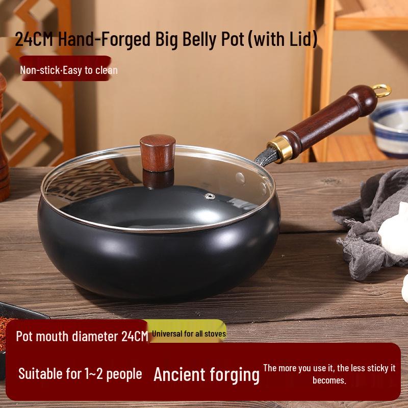 Ancient-Style Non-Stick Thick Iron Wok for Stir-Frying, Stewing, and Soup - Household & Commercial Use