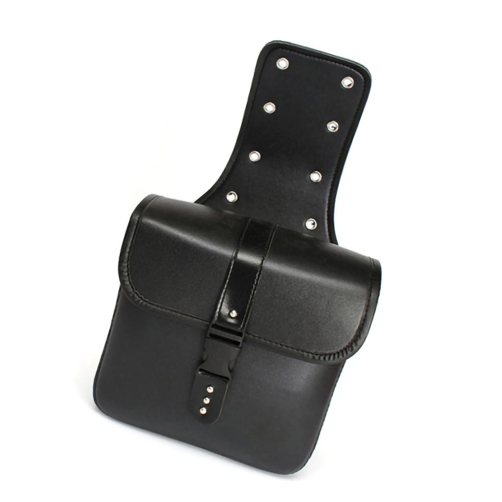 1 Pair Motorcycle Side Pouch PU Leather Waterproof Saddlebag Car Modification Hanging Bags Black